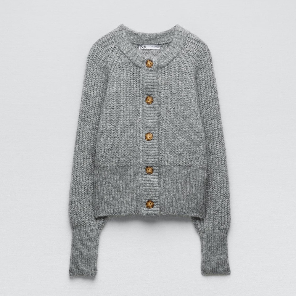 Zara Ribbed Sweater Cardigan